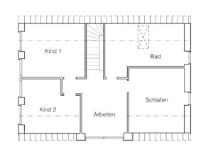 Grundrisszeichnung vom Dachgeschoss